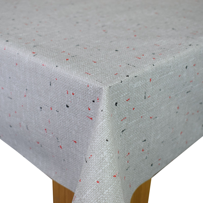 Grey Linen Look Multi Fleck Vinyl Oilcloth Tablecloth