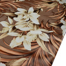 Leona Exotic Flowers Taupe Vinyl Oilcloth Tablecloth