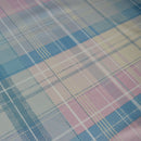 Pink and Blue Tartan Check Vinyl Oilcloth Tablecloth