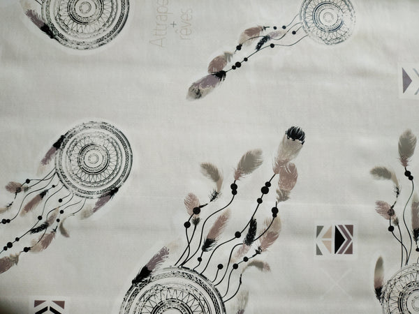 Dream Catcher Grey Vinyl Oilcloth Tablecloth