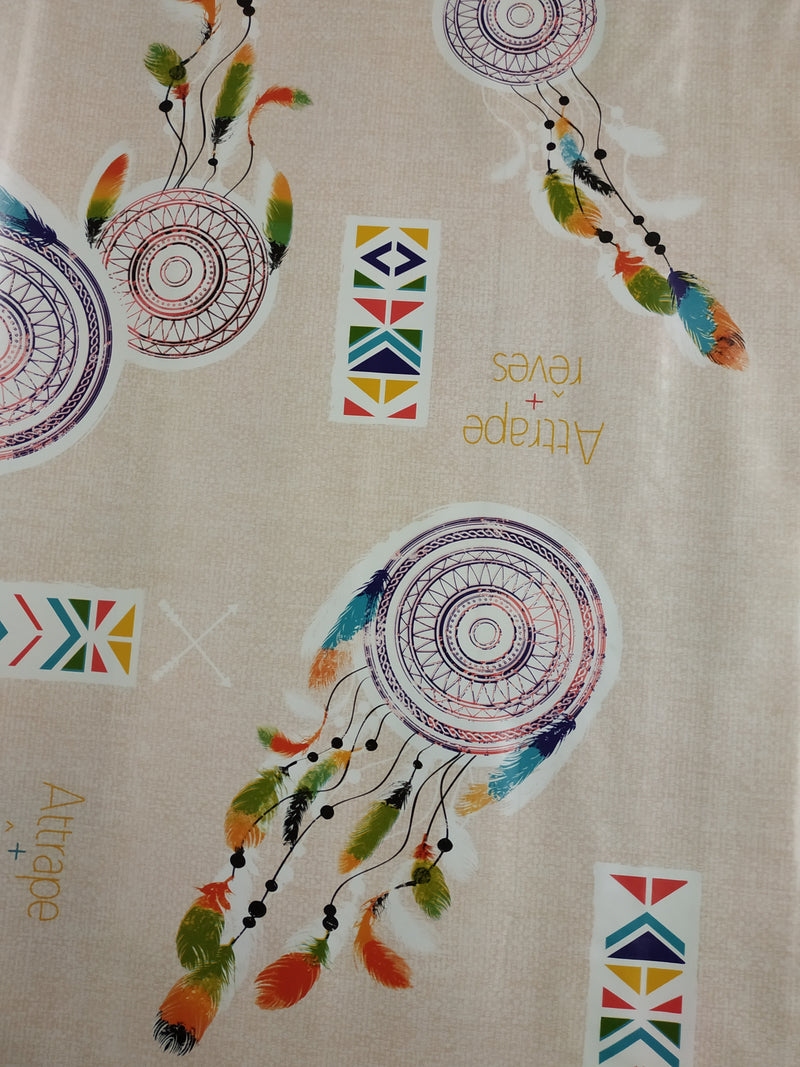 Dream Catcher Multi Feathers Vinyl Oilcloth Tablecloth