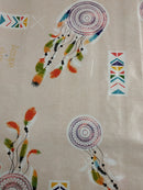 Dream Catcher Multi Feathers Vinyl Oilcloth Tablecloth