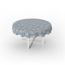 Christmas Scandi Reindeer Blue Vinyl Oilcloth Tablecloth