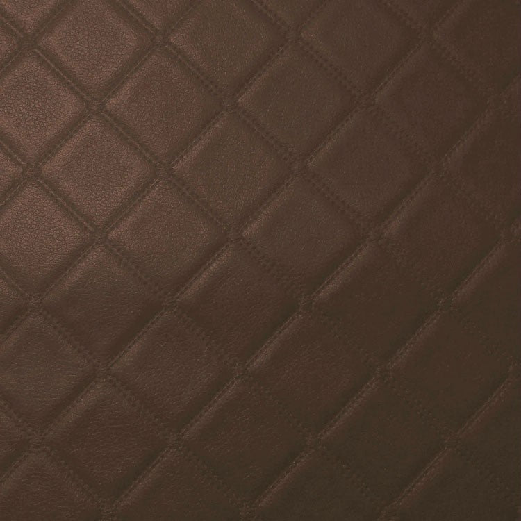 Diamond Trellis Brown Faux Leather Upholstery Vinyl, FR