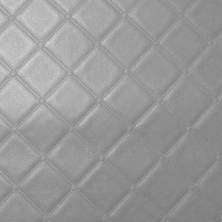 Diamond Trellis Silver Faux Leather Upholstery Vinyl, FR