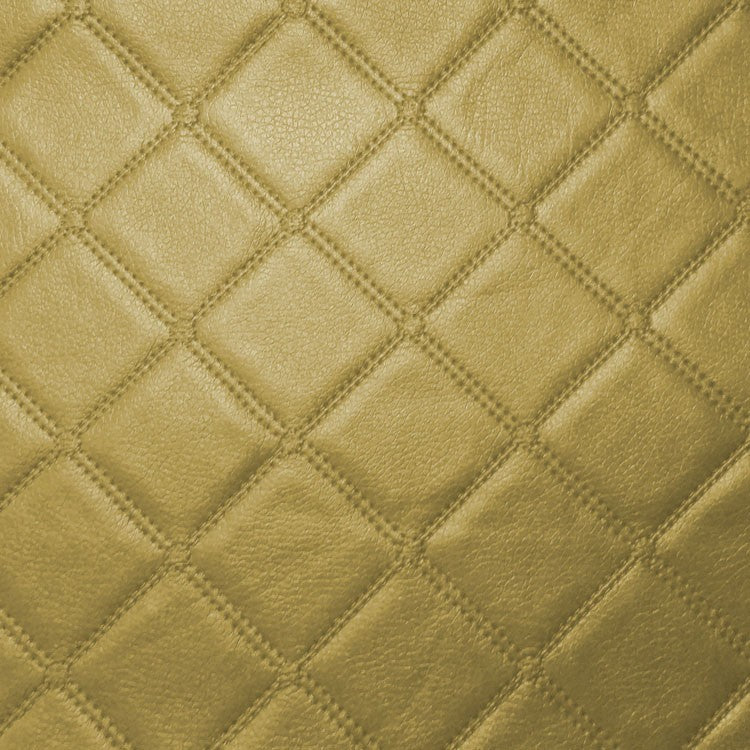 Diamond Trellis Gold Faux Leather Upholstery Vinyl, FR