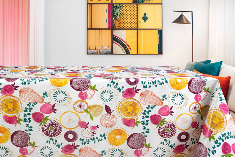 Tropical Fruit Salad Vinyl Tablecloth