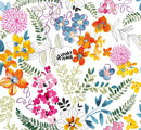 Tropical Flowers Bright Vinyl Tablecloth