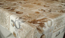 Taupe and Silver Christmas Baubles Vinyl Oilcloth Tablecloth