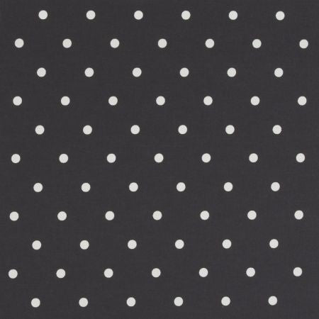 Dotty Charcoal Black 100% Cotton Fabric by Clarke and Clarke