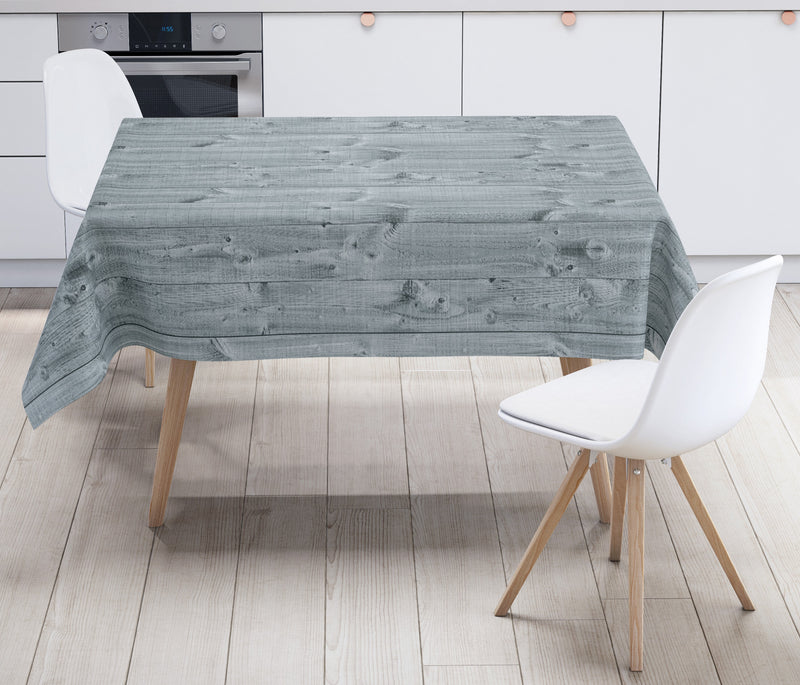 Grey Wood Effect Vinyl Oilcloth Tablecloth