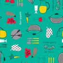 Bon Appetit in the Kitchen Bright PVC Wipe Clean Tablecloth