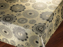 Metallic Gold and Black Circles Tex Vinyl Oilcloth Tablecloth