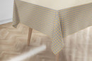 Darcey Ochre and Grey Vinyl Oilcloth Tablecloth