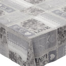 Home Sweet Home Grey Vinyl Oilcloth Tablecloth