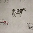 Pasture Farm Animals Flax 100% Cotton Fabric by Prestigious