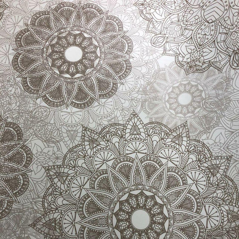 Chakra Taupe Vinyl Oilcloth Tablecloth