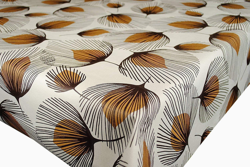 Whisper Taupe Brown Vinyl Oilcloth Tablecloth