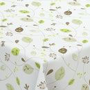 Leaves and Stems on Natural Wider Width PVC Vinyl Oilcloth Tablecloth 160cm wide