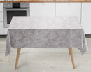Olivia Grey Palm Leaf Leaves PVC Vinyl Oilcloth Tablecloth