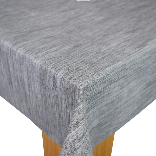 Wider Width Grey Linen Tex  PVC Vinyl Oilcloth Tablecloth 160cm wide