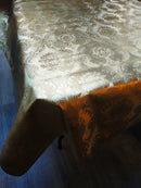 Bold Gold Metallic Damask  Vinyl Oilcloth Tablecloth