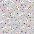 Christmas Scandi Reindeer GREY Vinyl Oilcloth Tablecloth