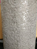 Grey Floral PVC Lace Vinyl Oilcloth Tablecloth