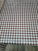 Brown Gingham Check Small  Vinyl Oilcloth Tablecloth