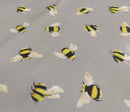 Bumble Bees Smoke Grey 100% Cotton Fabric by Clarke and Clarke