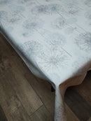 Dandelion Grey White Multi Vinyl Oilcloth Tablecloth