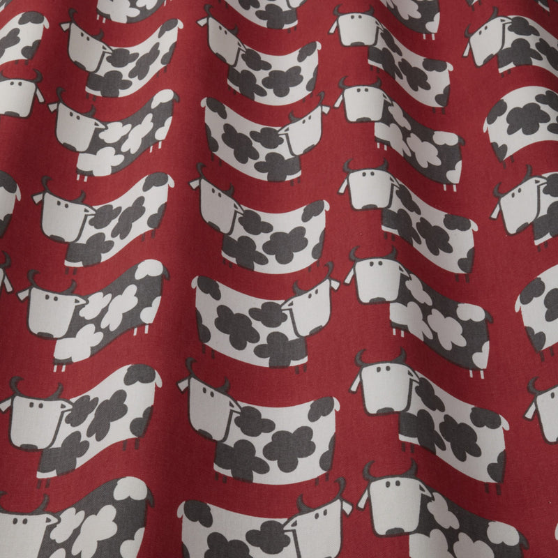 Moo Moo Cow Scarlet Red 100% Cotton Fabric by I-Liv SMD