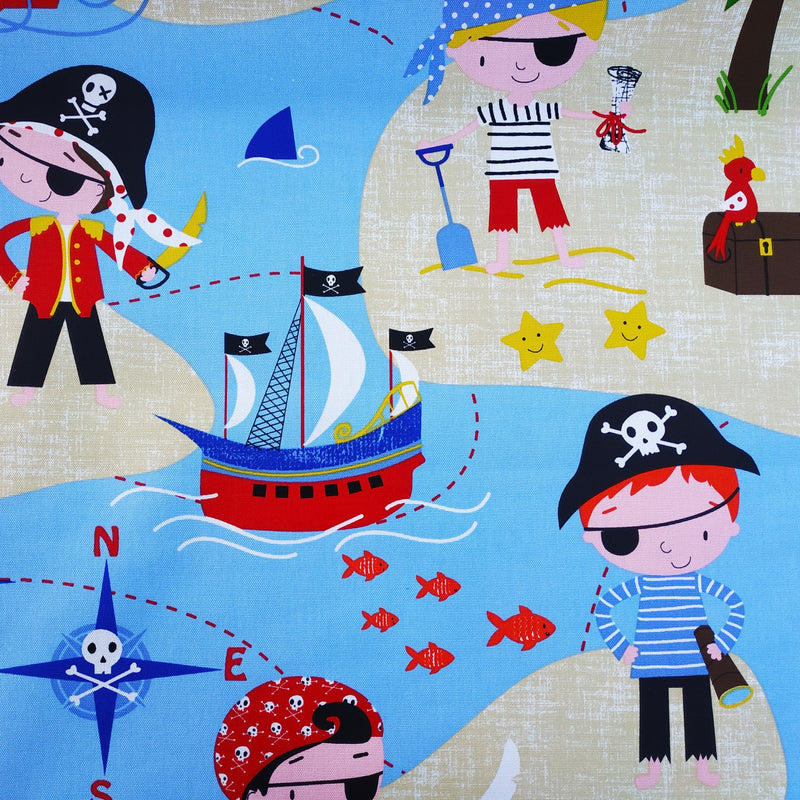 Pirates Life Nautical Childrens 100% Cotton Fabric by I-Liv SMD