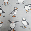 Atlantic Puffin Smoke Grey 100% Cotton Fabric by Clarke & Clarke