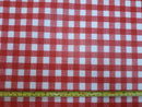 Red Bistro Gingham Check  PVC Vinyl Tablecloth Roll 20 Metres x 140cm