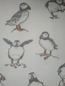 Atlantic Puffin Natural 100% Cotton Fabric by Clarke & Clarke