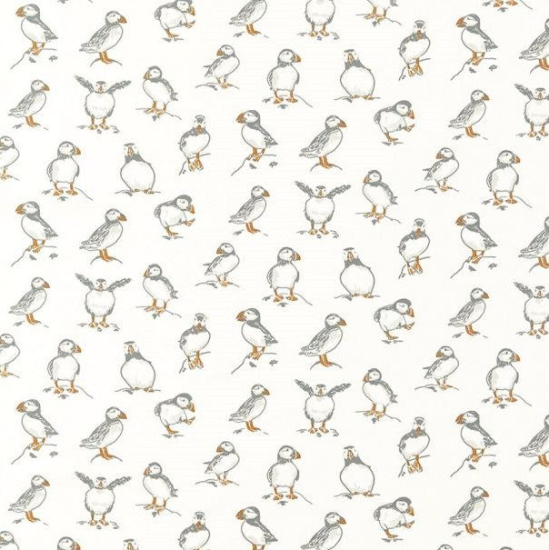 Atlantic Puffin Natural 100% Cotton Fabric by Clarke & Clarke