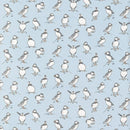 Atlantic Puffin Powder Blue 100% Cotton Fabric by Clarke & Clarke