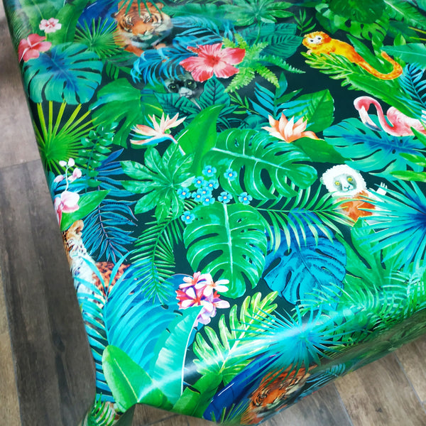 Rainforest Tropical  Vinyl Oilcloth Tablecloth