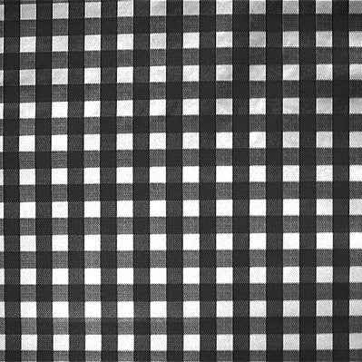 Square PVC Tablecloth Small Black Gingham Check Oilcloth 140cm x 140cm