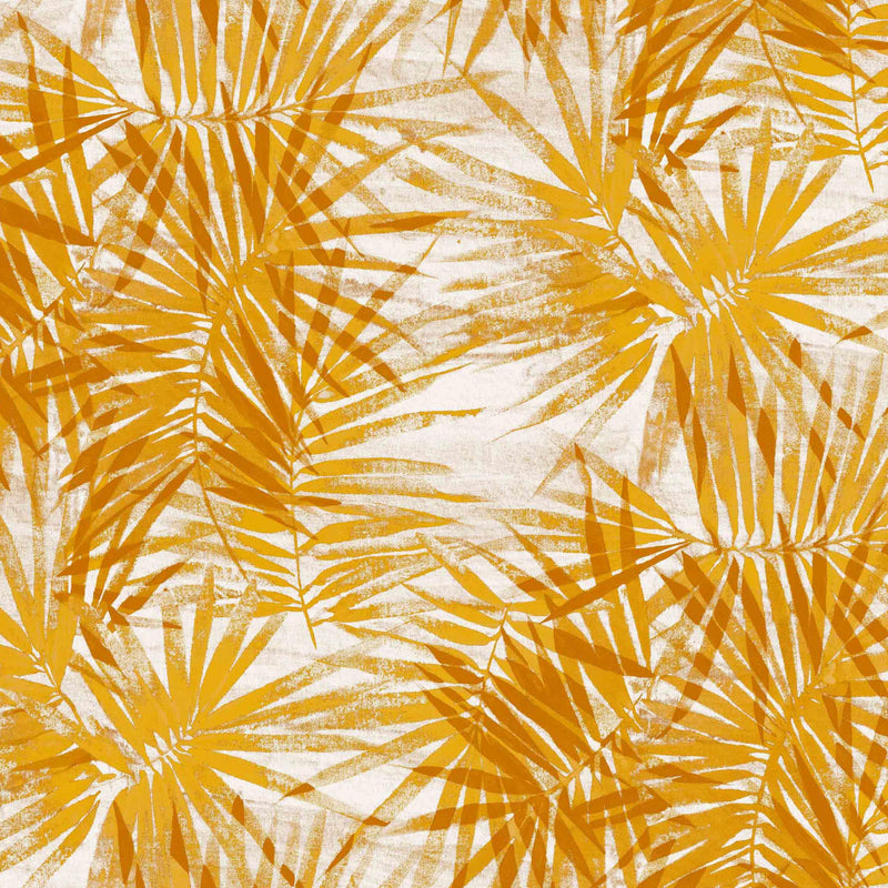Palm Leaves Ochre Vinyl Oilcloth Tablecloth