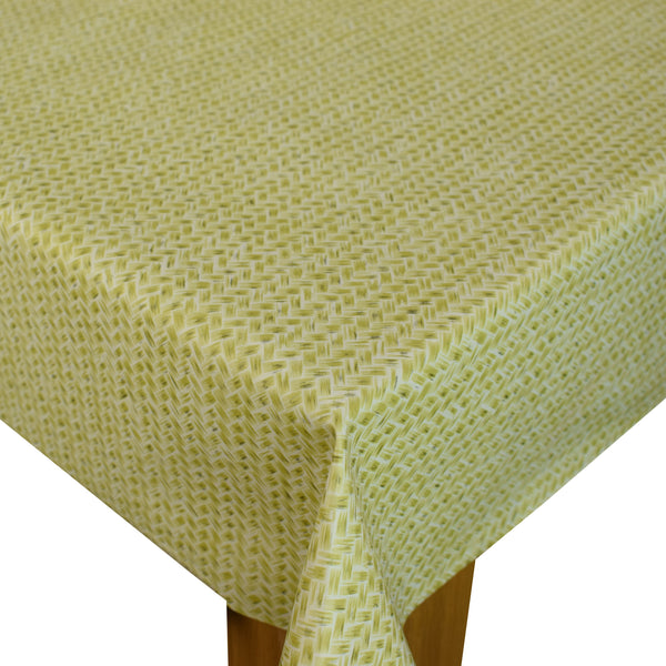 Square PVC Tablecloth Green Geometric Pattern Oilcloth 140cm x 140cm