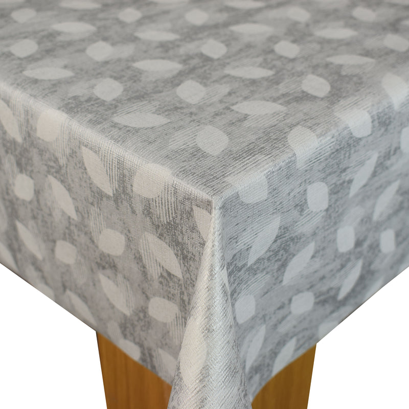 Square PVC Tablecloth Grey Silver Geometric Lens Oilcloth 140cm x 140cm