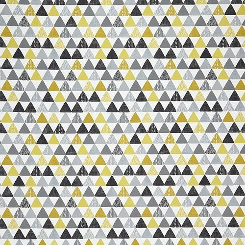 Round PVC Tablecloth Pyramid Triangle Grey Ochre Oilcloth 132cm i-liv