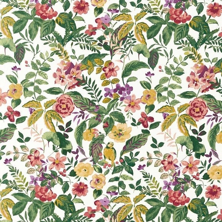 Round PVC Tablecloth Clarke and Clarke Posy Floral Autumn Oilcloth 132cm
