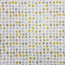 Round PVC Tablecloth Dot Dot Ochre Grey Oilcloth 132cm