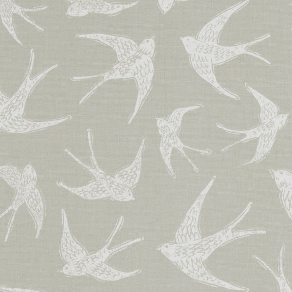 Clarke and Clarke Round PVC Tablecloth Clarke and Clarke Fly Away Taupe Oilcloth 132cm