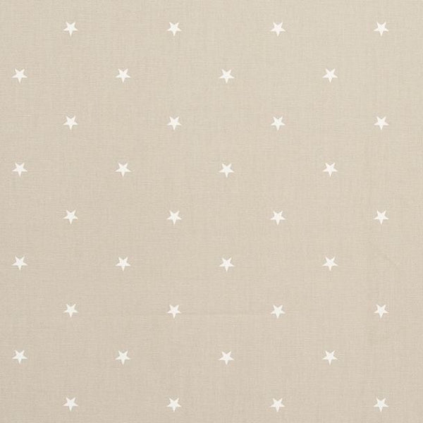 Round PVC Tablecloth Etoile Stars Beige Linen Oilcloth 132cm