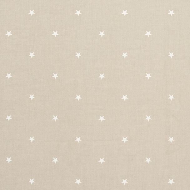Round PVC Tablecloth Etoile Stars Beige Linen Oilcloth 132cm