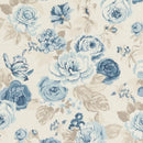 Round PVC Tablecloth Clarke and Clarke Genevieve Chambray Oilcloth 132cm